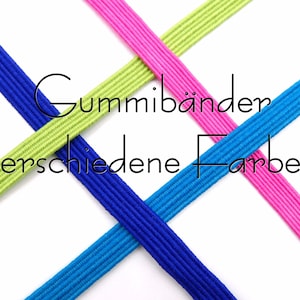 Farbenfrohes, flaches Gummiband – ideal für Kleidung, Accessoires & kreative DIY-Projekte. 3 Meter, viele Farben zur Auswahl!