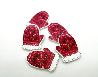 Christmas buttons glove, 10 pieces