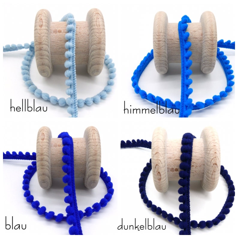 1 Meter, Mini-Bommelborte, verschiedene Farben Bild 2