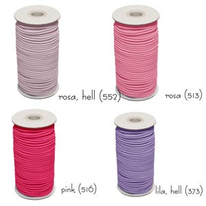 Cordino elastico in gomma da 3 mm al metro – 3 m – 26 colori | Coulisse per cappuccio per felpe, borse da palestra e cucito fai da te (0,90/metro) immagine 7