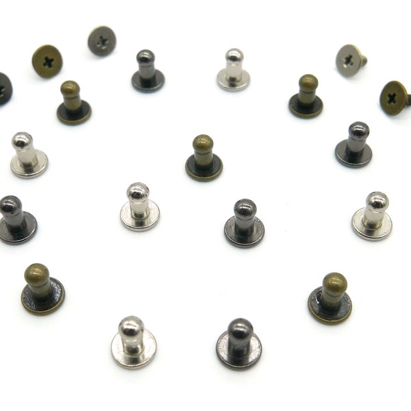 5 saddle rivets book screws diameter approx. 4 mm