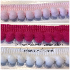 1 mètre, bordure à pompons, couleurs variées