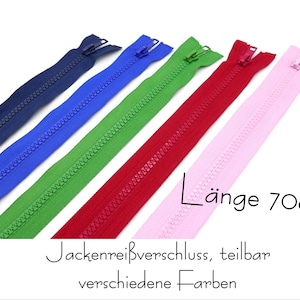 Zipper divisible, 70 cm, various colors