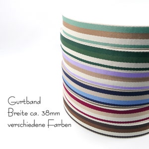 2 metri (2,20 EUR/metro), fettuccia con strisce larghe, larghezza ca. 38 mm, vari colori