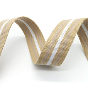 2 Meter (2,70 EUR/m), Gurtband beige/weiß, Breite 40 mm