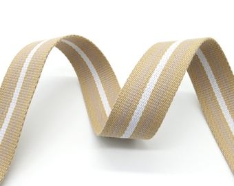 2 Meter (2,95 EUR/m), Gurtband beige/weiß, Breite 40 mm