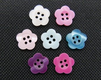 10 mini flower buttons, flower buttons, diameter approx. 12mm, different colors to choose from