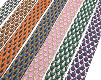 Peacock Eye Webbing 38 mm – Woven, Polyester, 9 Colors – DIY Accessories for Bags, Linens & Belts - 1 Meter