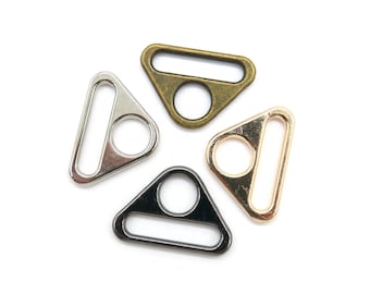 2 pieces, D-ring with bridge, triangle, 2 pieces, opening/width 25 mm various colors