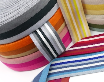 40 mm striped webbing, 1 m | Colorful bag strap | Boho webbing for bags, backpacks & DIY