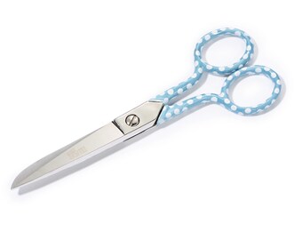 Prym Love sewing scissors, 15 cm, mint with white dots