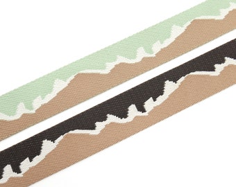 2 meters (EUR 2.45/meter) webbing mountains, width approx. 38 mm, beige-brown / beige-mint