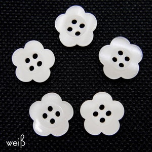 10 mini-bloemknopen, bloemknopen, diameter ca. 12 mm, verschillende kleuren om uit te kiezen Wit
