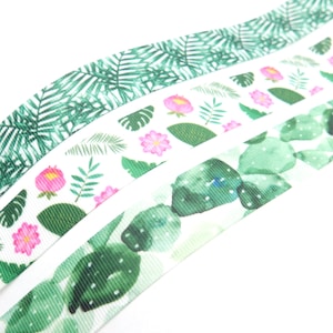 2 Meter (EUR 1.60 / m) Ripsband tropische Blumen