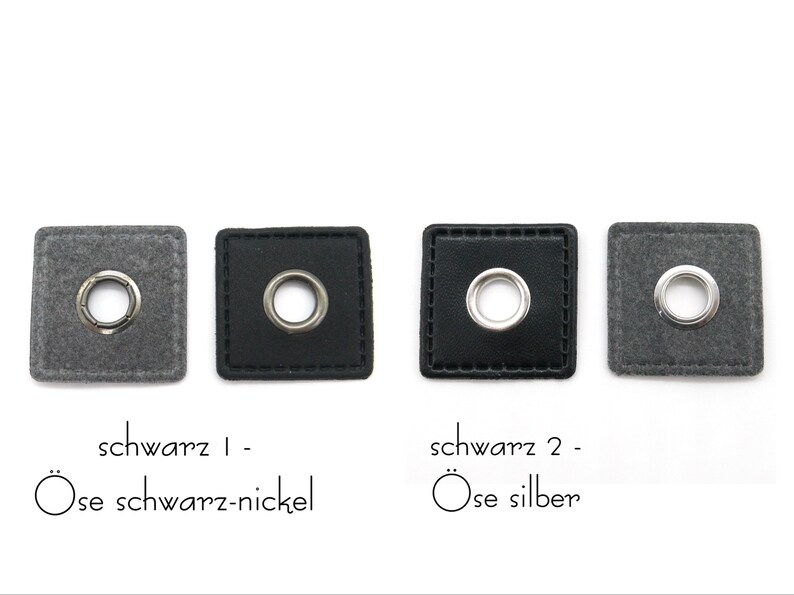 2 eyelet patches made of imitation leather, 3 x 3 cm, opening 8 mm image 10