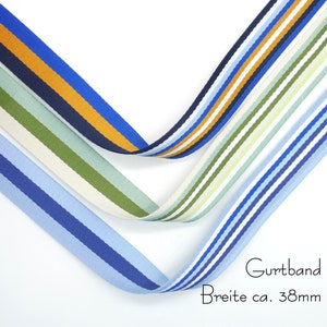 2 metros (2,20 EUR/metro), cinta com faixas estreitas, largura aprox. 38 mm, várias cores.