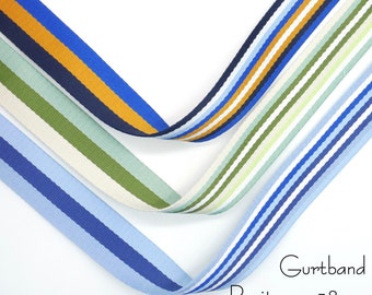 2 Meter (1,95 EUR/m), Gurtband mit schmalen Streifen, Breite ca. 38mm, verschiedene Farben