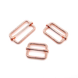 Fibbia a scala con regolatore slider, 2 pezzi, oro rosa/rame (Zipper Zoo)