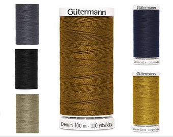 Filo per cucire Gütermann denim, filo per jeans, resistenza 50
