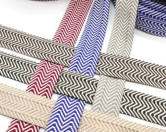 38 mm patterned webbing | Boho zigzag pattern bag strap | Webbing by the meter for bags & DIY projects