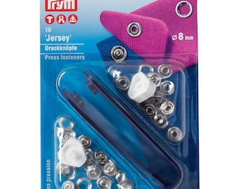 Prym press fasteners, jersey press fasteners, silver, diameter 8 mm,