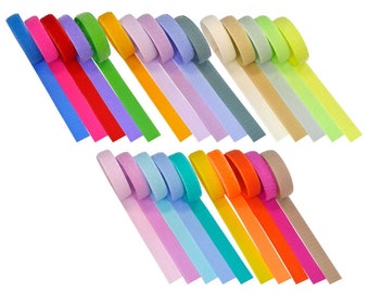 Hook and loop fastener set, assorted colors, 20 mm | 25 strips of 20 cm each | Hook and loop tape | DIY sewing