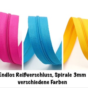 2 meters (1.15 EUR/meter), incl. 10 zippers/sliders, 3 mm, endless zipper