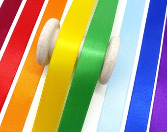 Satin ribbon 25 mm – Gift ribbon and decorative ribbon for crafting, 2 m bow ribbon for school cones & DIY