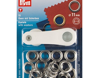 Prym Ösen, Durchmesser 11 mm, silber oder schwarz