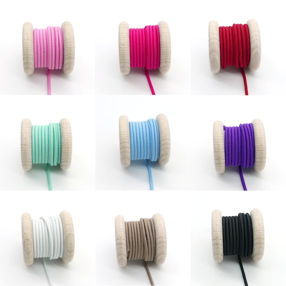 Elastische Gummikordel 3 mm Meterware – 3 m – 26 Farben | Kapuzenkordel für Hoodies, Turnbeutel & DIY Nähen (0,90/m)