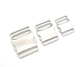 Opry metal snap buckle | Matte silver | Bag closure, backpack & belt buckle | 25 mm / 32 mm / 40 mm