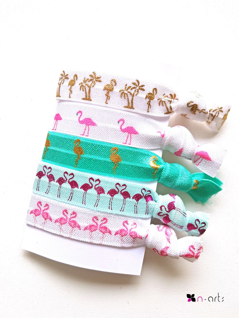 Haargummi / Armband Set Flamingo Bild 2