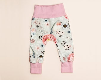 Pumphose Cozy Pants Baby Vögel grau Größe 62