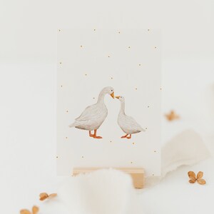 Postkarte Gänse - A6 / Kinderzimmer, Postkarte zur Geburt, Postkarte Kindergeburtstag, Geschwister, Postkarte Mama & Kind, Geburtstagskarte