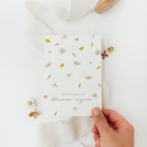 Postkarte Blumen regnen - A6