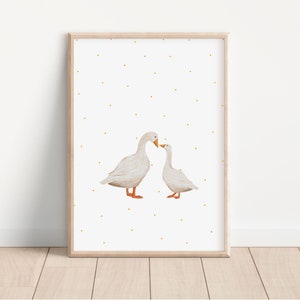 Poster - Gänse / Kinderzimmer Poster / Wandposter Kinderzimmer / Wand Bilder Geschwister / Wandposter A4 & A3 / Gänse Poster