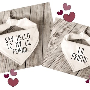 Say Hello to My Lil Friend Dog Bandana, Custom, Personalized, Small, Medium and Large, Best Friends, Two, Duo, Dogs, Multi, Funny, Free ship