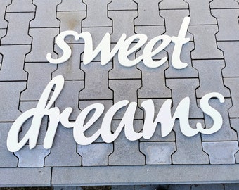 Schriftzüge - -sweet dreams -  aus Holz für die Wand - Breite 100 cm