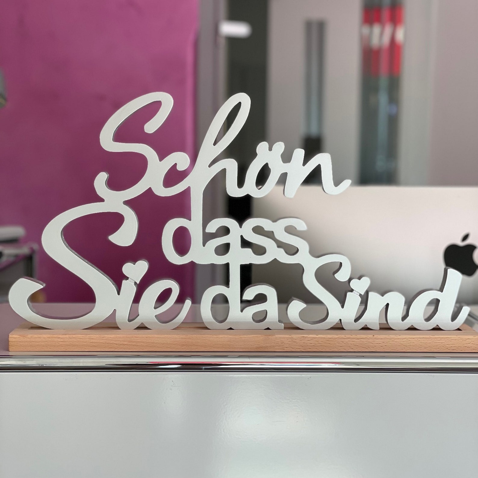 Schriftzug SCHÖN dass SIE da SIND mit Herz aus Holz | Etsy