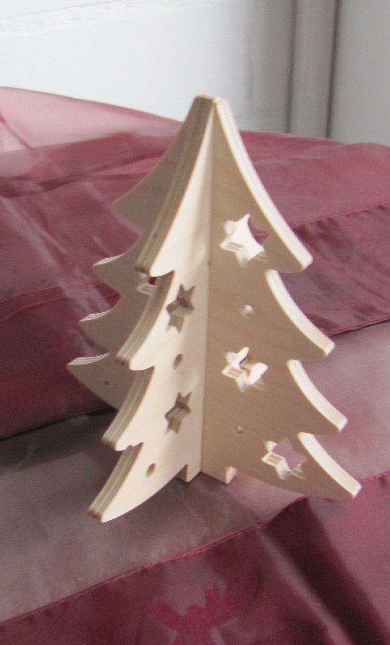 Weihnachtbaum 3D aus Holz Weihnachten Bild 2