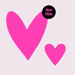 Aufkleber Herz Neon Pink | Sticker Geburtstag Etiketten Hochzeit