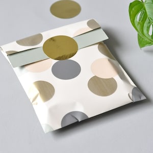 Sticker "Gold Button" goldene Punkte Goldfolienaufkleber runde Etiketten gold, Produkte verpacken