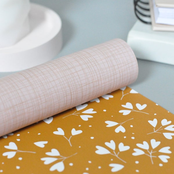 Geschenkpapier Rosa Gold Gitter  "Grid"  | Rolle 3m