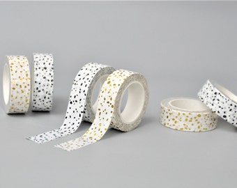 Washitape Dots | schwarz, gold, Punkte