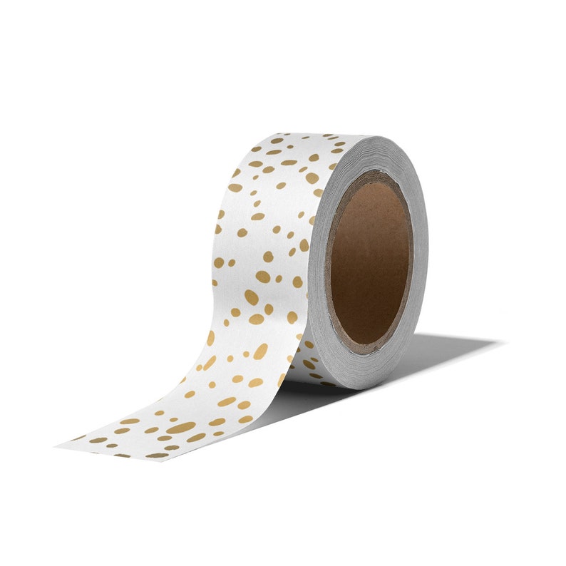 Washitape Dots schwarz, gold, Punkte gold-weiß