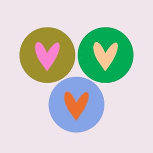 Aufkleber Herzen grün, blau, rosa,  | Sticker rund Geburtstag Geschenke