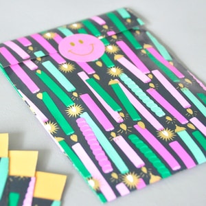 Geschenktüten Kerzen Geburtstag | schwarz, bunt | Gr S