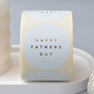 Aufkleber Vatertag  "Happy Fathers Day" blau | Vatertagsgeschenk Geschenkervpackung für Väter