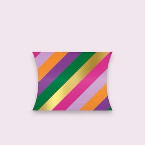 Geschenkschachtel Kissenschachtel Streifen Schmuck Box | lila grün pink orange gold | Schatulle
