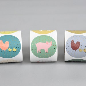 Aufkleber Tiere Bauernhof Farm, Schwein, Kuh, Hühner | Sticker Kindergeburtstag Geschenke Einschulung